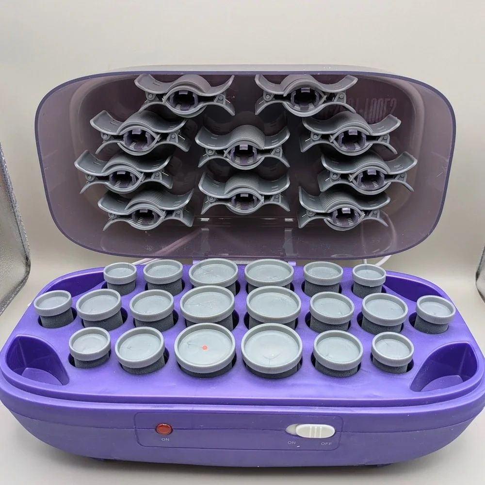 Hot Shot Tools S510352 Purple Ceramic Hot Roller Set with 20 Rollers and Clips
